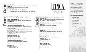 FINCA Menu Front