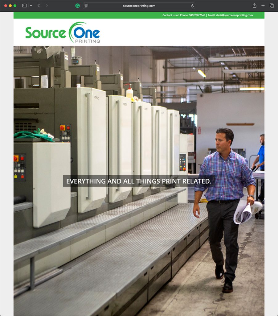 Source One Printing Website
