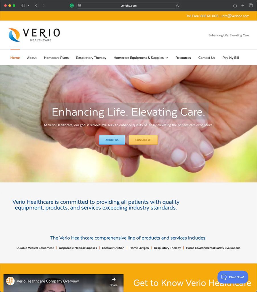 Verio Healthcare Website