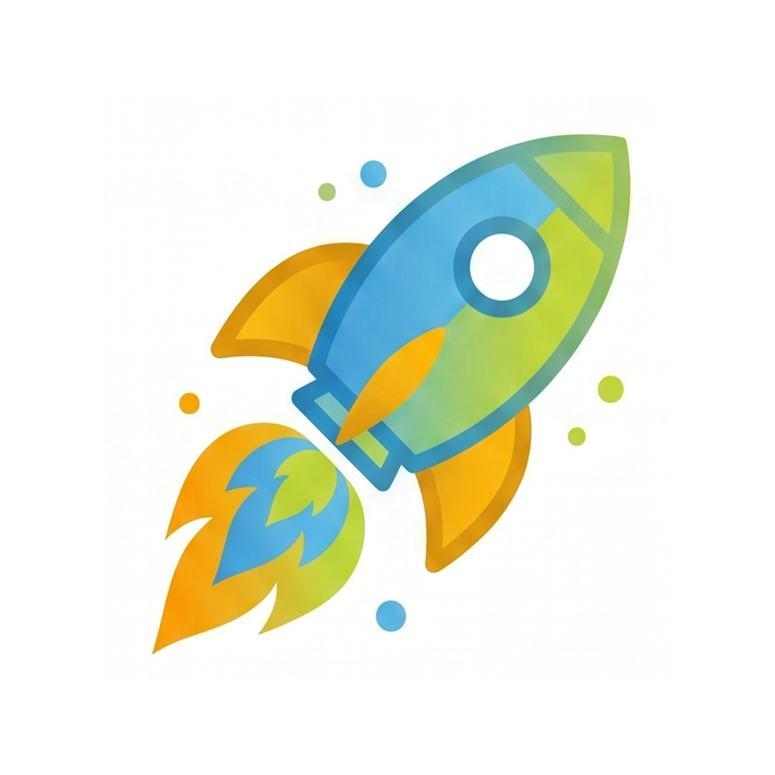 rocket blasting off icon