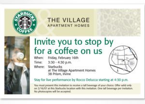 Starbucks Event Postcard